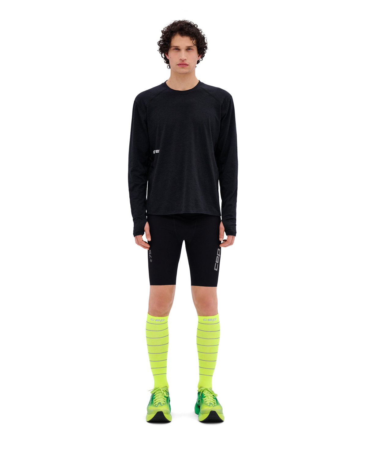 Core Run Merino Long Sleeve Shirt, Men, Black