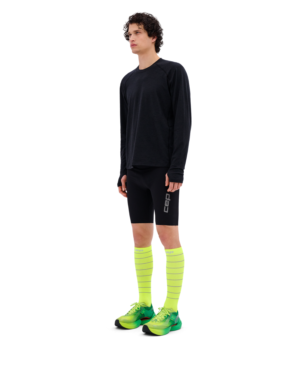 Core Run Merino Long Sleeve Shirt, Men, Black
