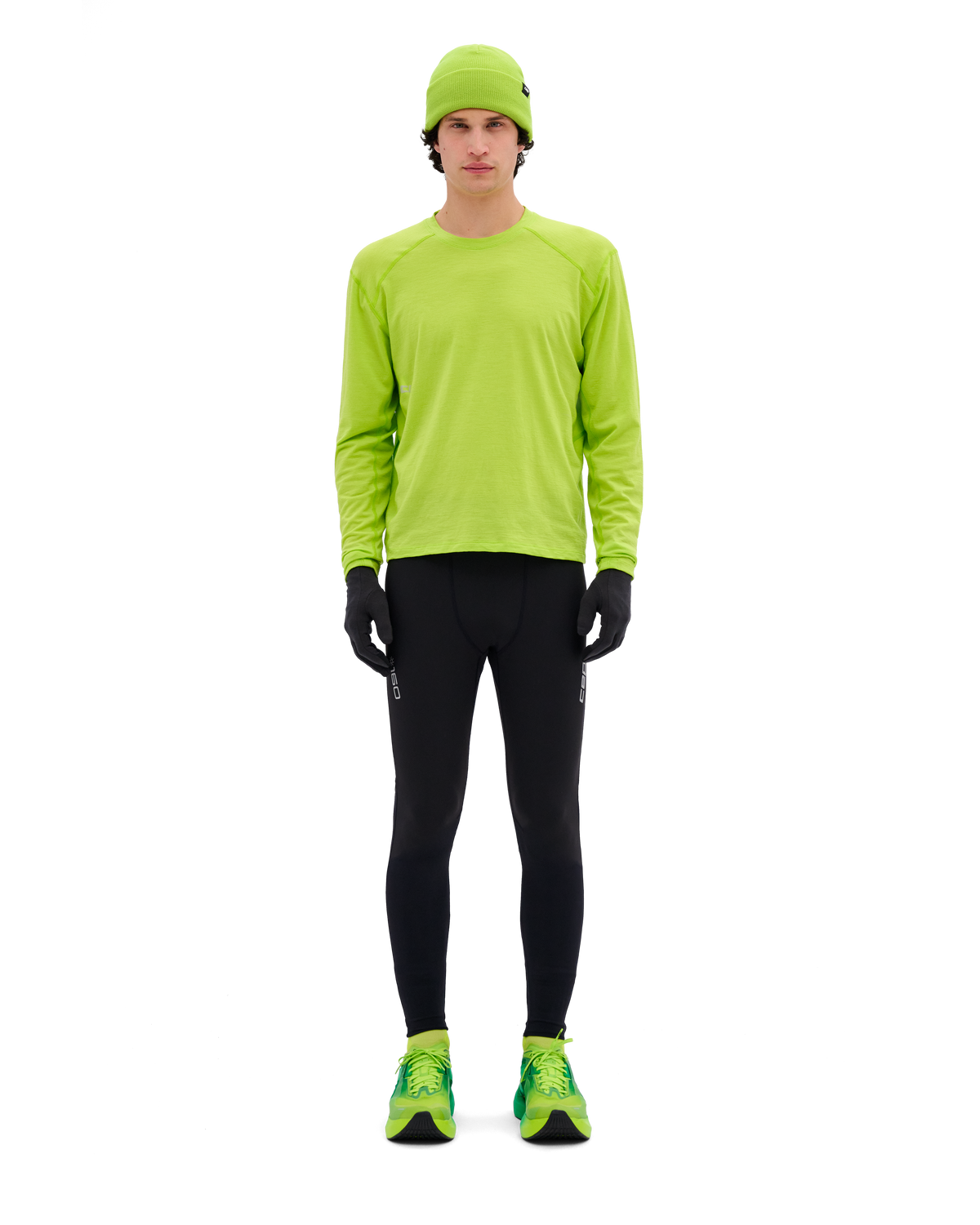 Core Run Merino Long Sleeve Shirt, Men, Lime