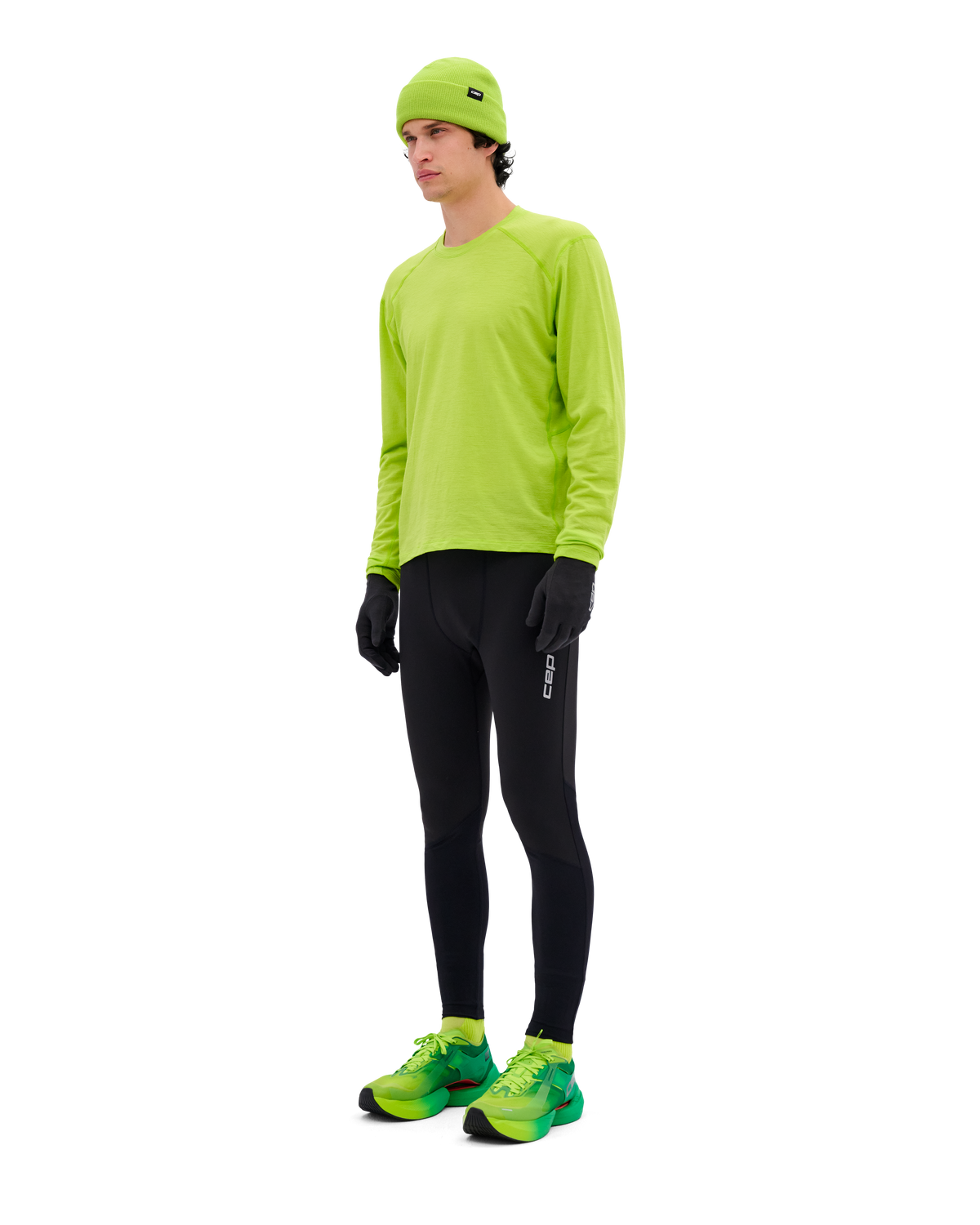 Core Run Merino Long Sleeve Shirt, Men, Lime