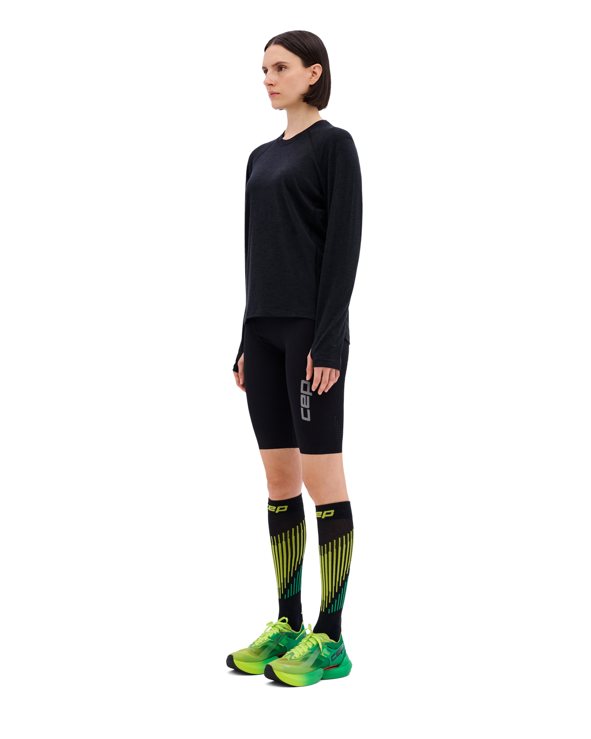 Core Run Merino Long Sleeve Shirt, Women, Black