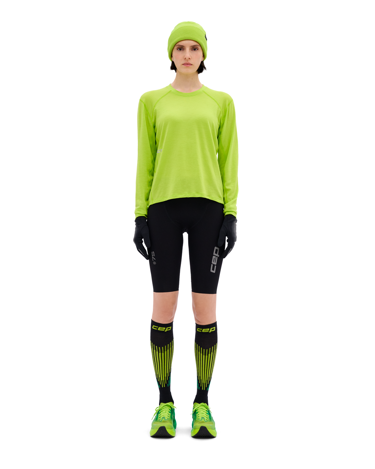 Core Run Merino Long Sleeve Shirt, Women, Lime