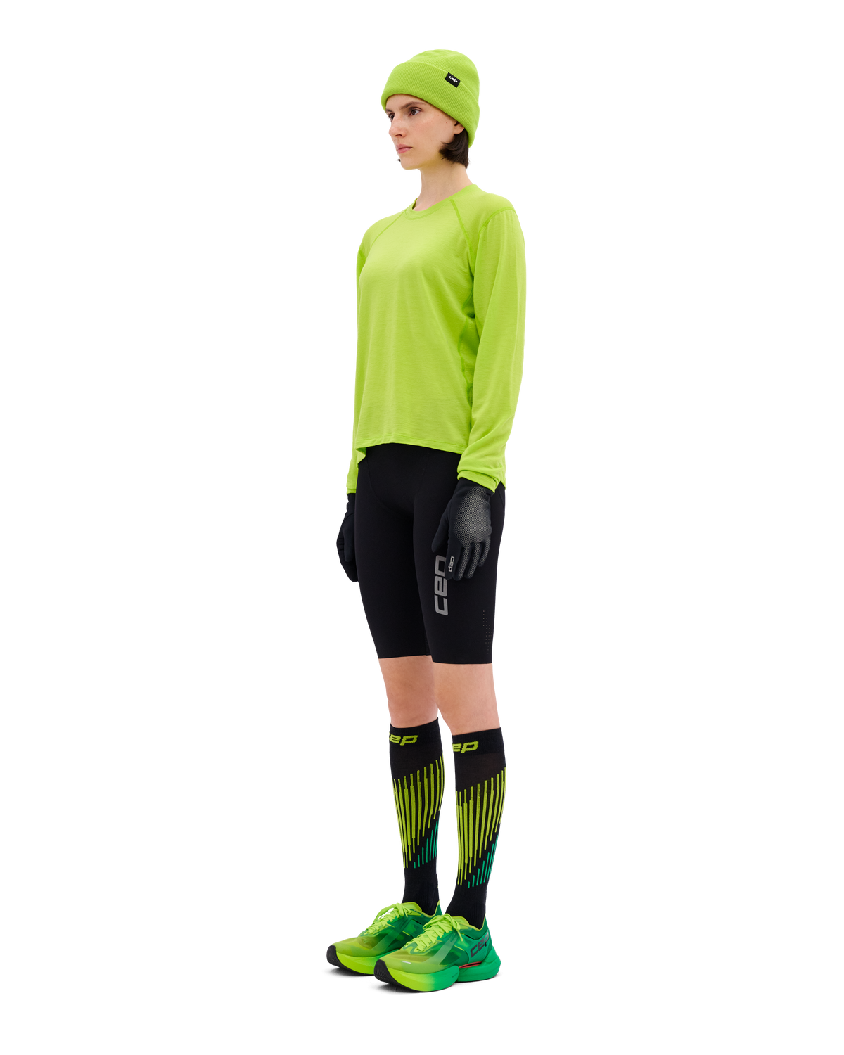 Core Run Merino Long Sleeve Shirt, Women, Lime
