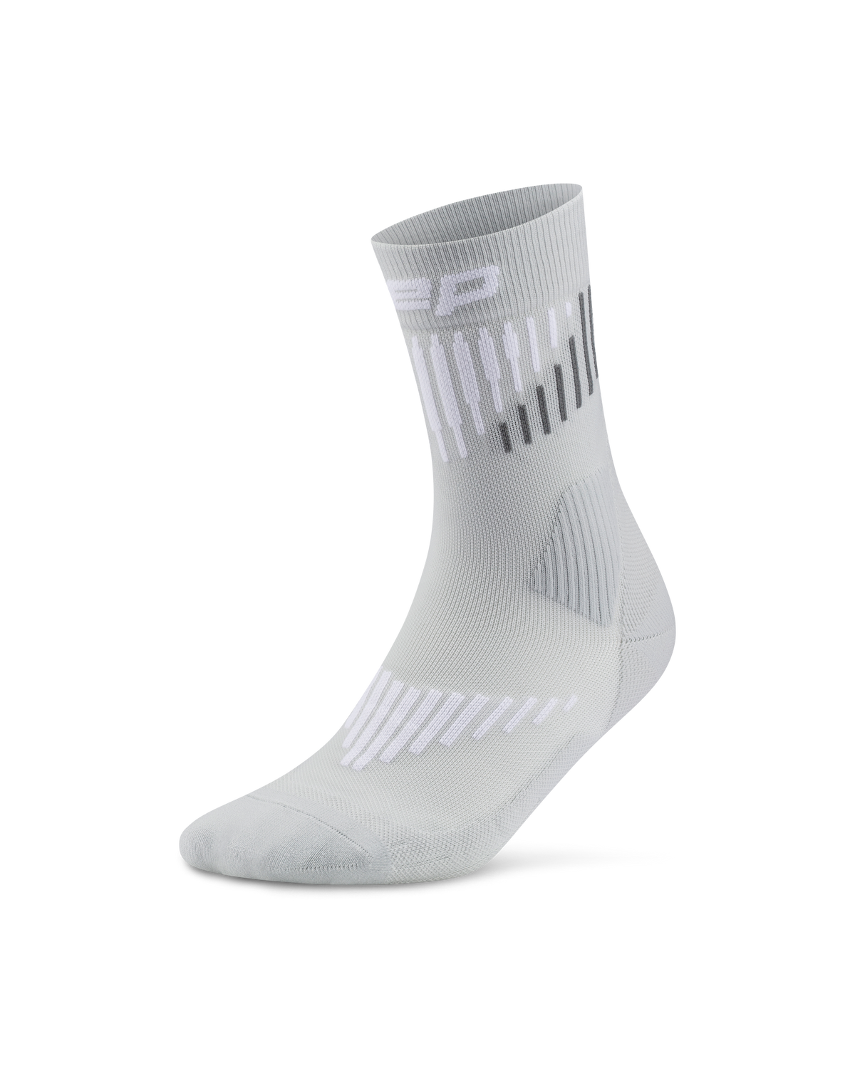 Core Run Merino Mid Cut Compression Socks, Grey/White