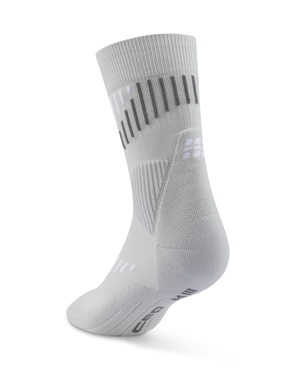 Core Run Merino Mid Cut Compression Socks, Grey/White