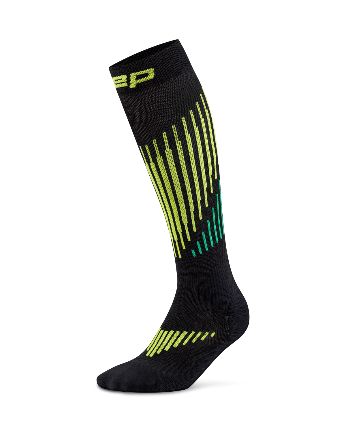 Core Run Merino Tall Compression Socks, Men, Black/Lime
