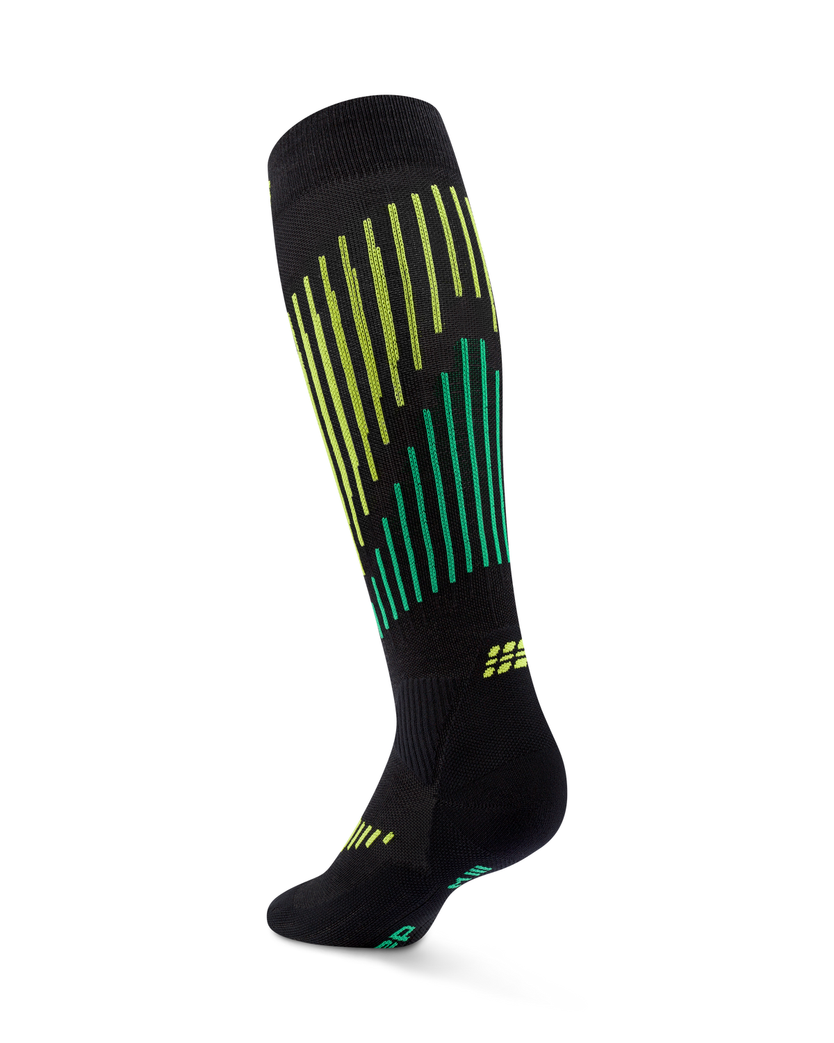 Core Run Merino Tall Compression Socks, Men, Black/Lime