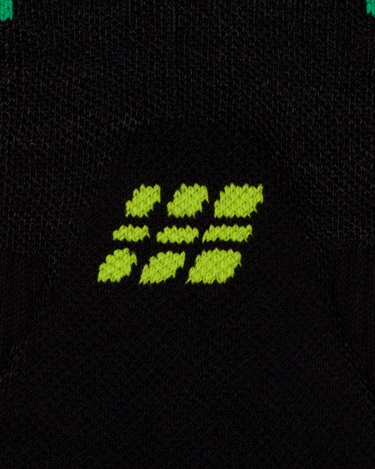 Core Run Merino Tall Compression Socks, Men, Black/Lime, close-up detail