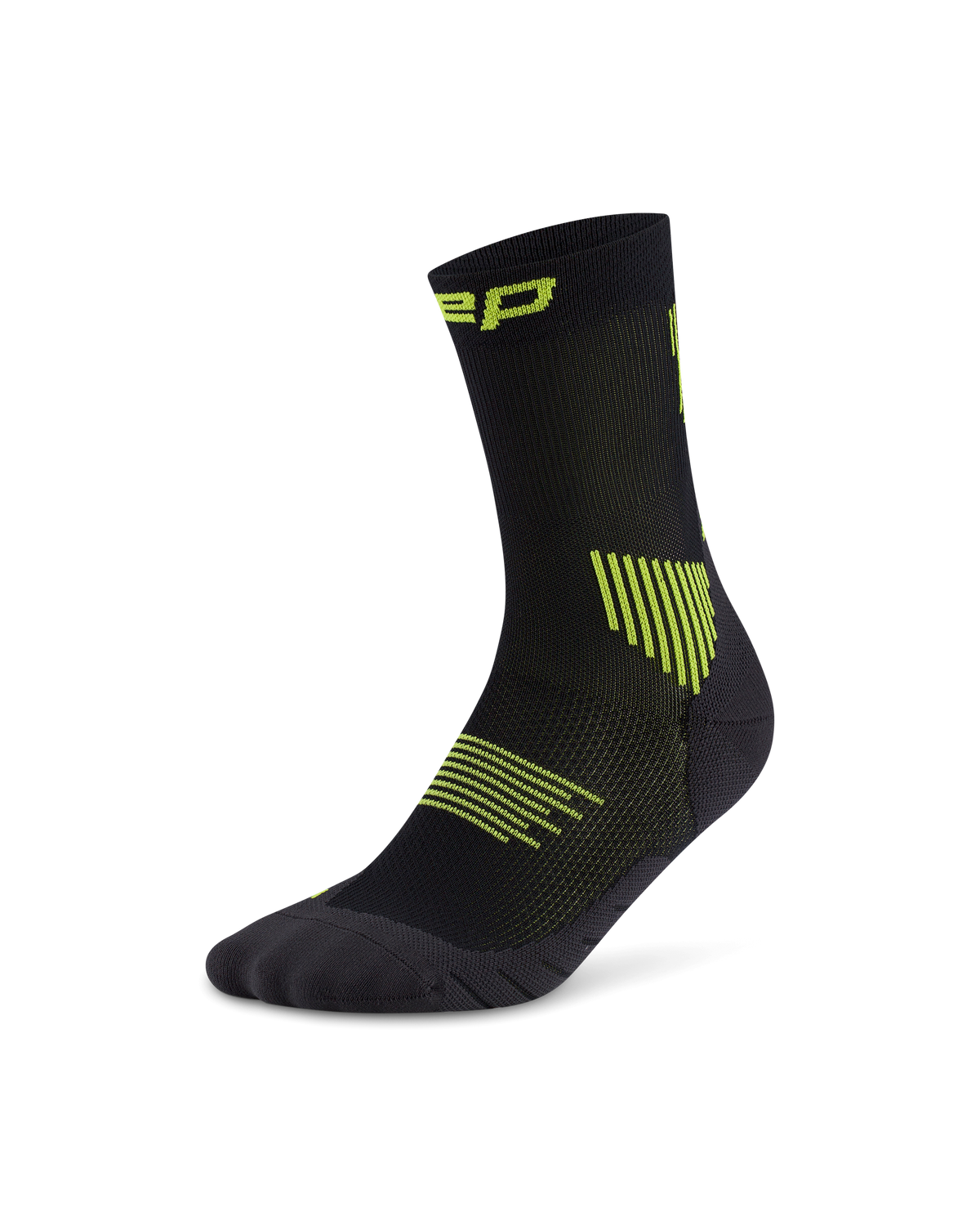 Core Run Mid Cut Compression Socks 5.0, Black/Lime