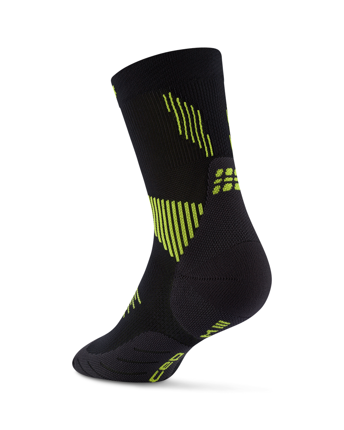 Core Run Mid Cut Compression Socks 5.0, Black/Lime