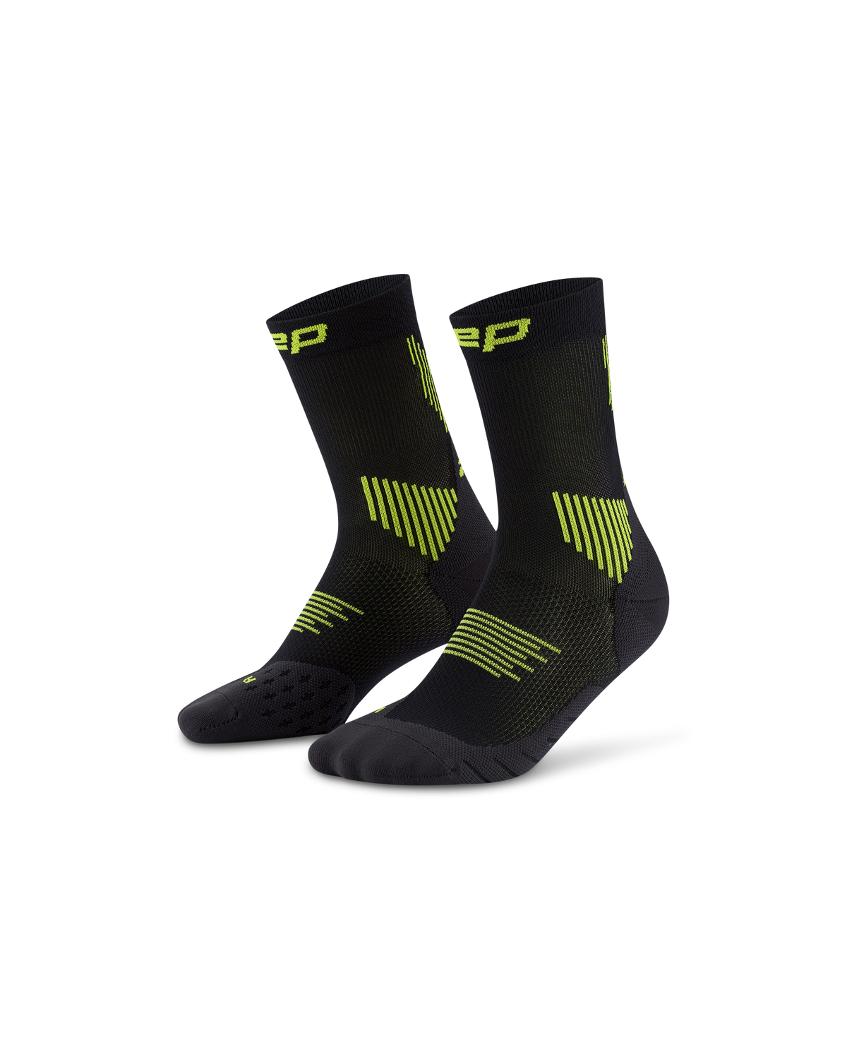 Core Run Mid Cut Compression Socks 5.0, Black/Lime