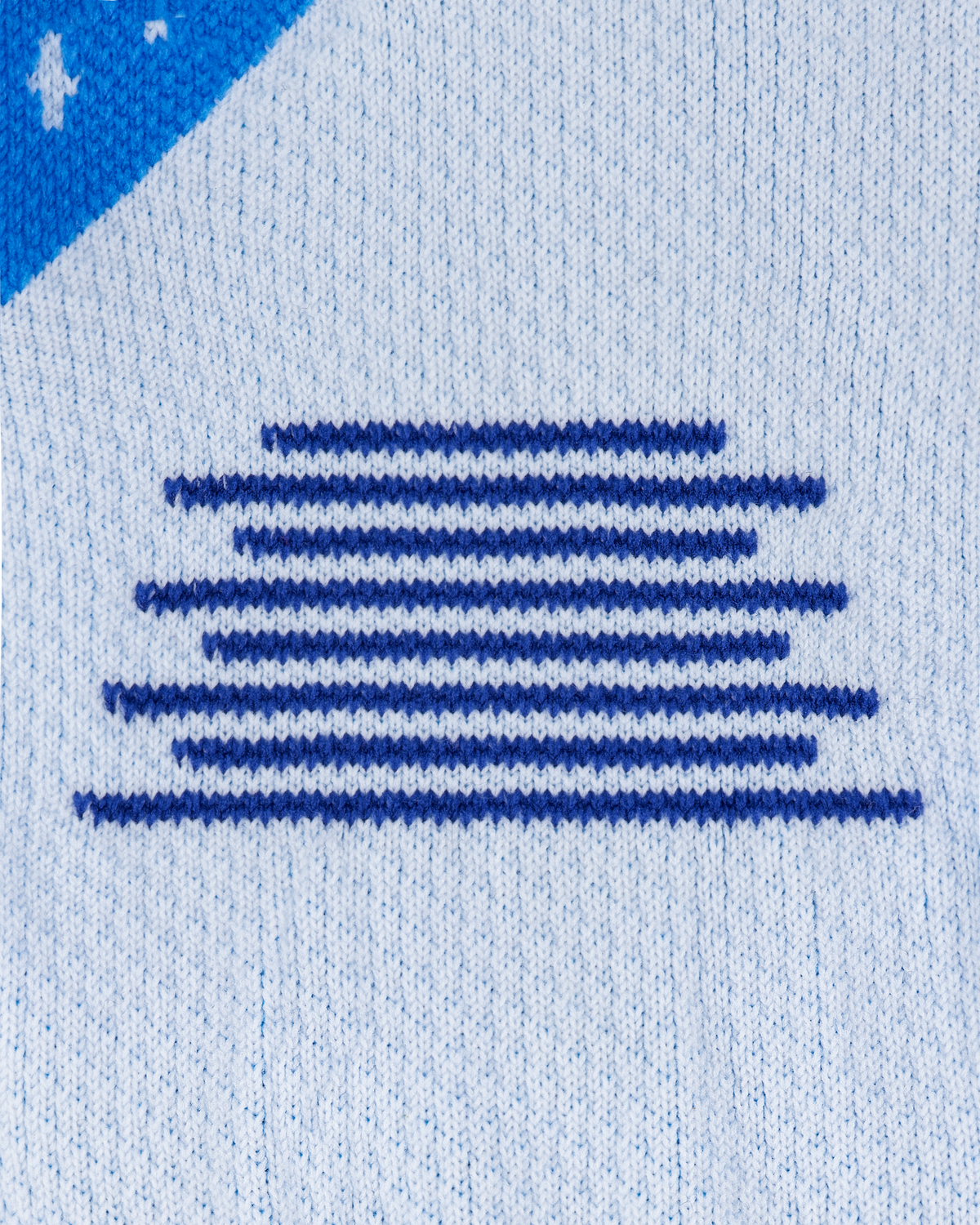 Core Run Mid Cut Compression Socks 5.0, Blue/Ice, close-up detail