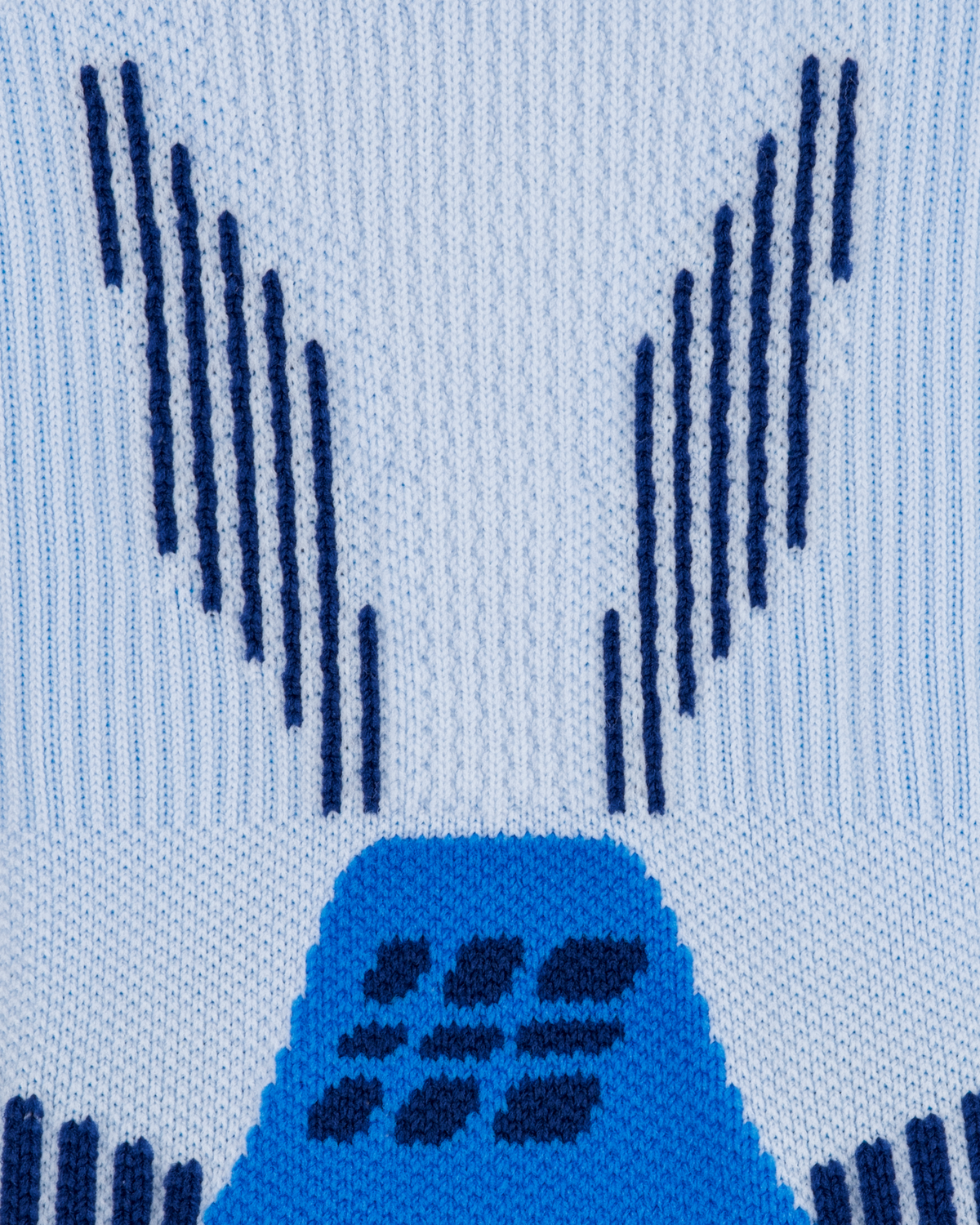 Core Run Mid Cut Compression Socks 5.0, Blue/Ice, close-up detail