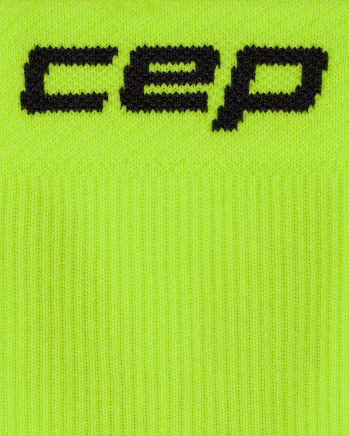 Core Run Mid Cut Compression Socks 5.0, Lime/Black, close-up detail