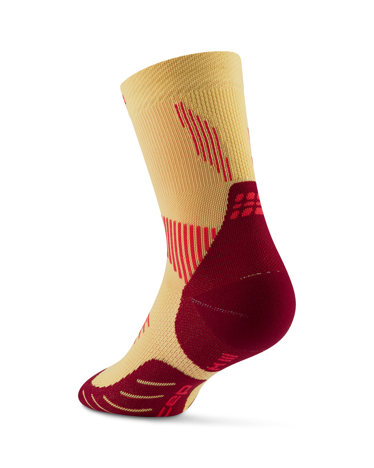 Core Run Mid Cut Compression Socks 5.0, Marigold/Burgundy