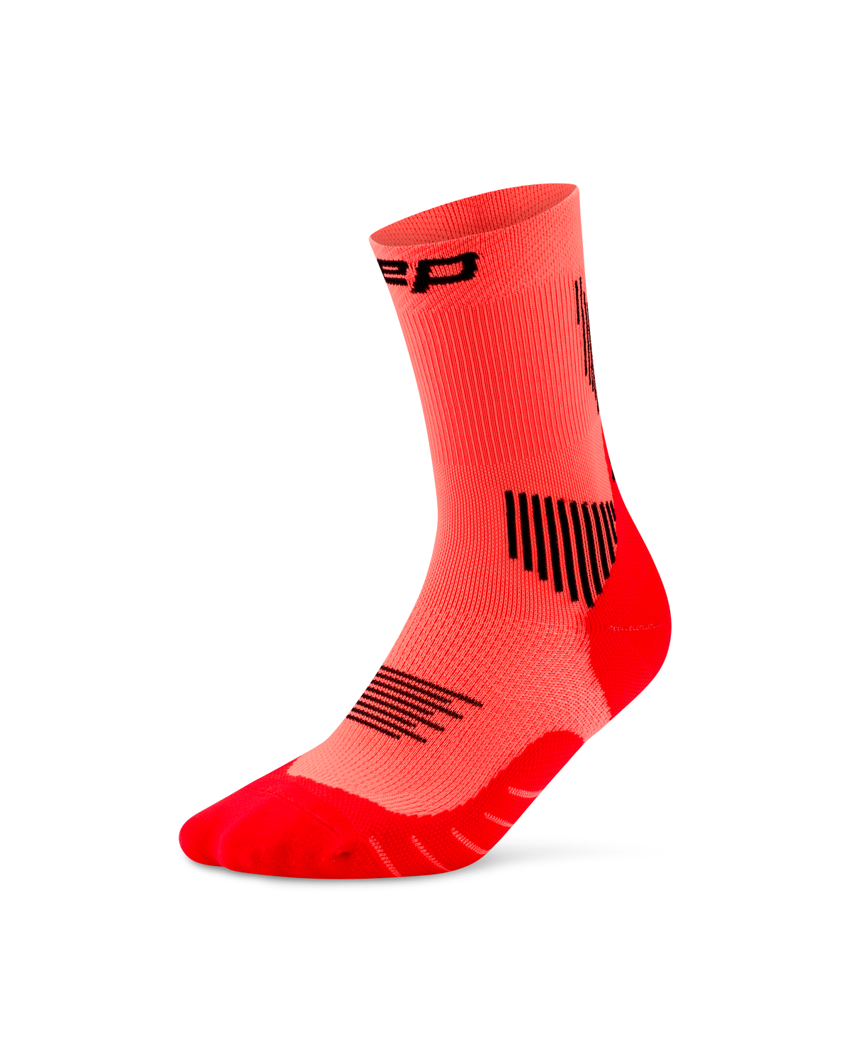 Core Run Mid Cut Compression Socks 5.0, Neon Coral