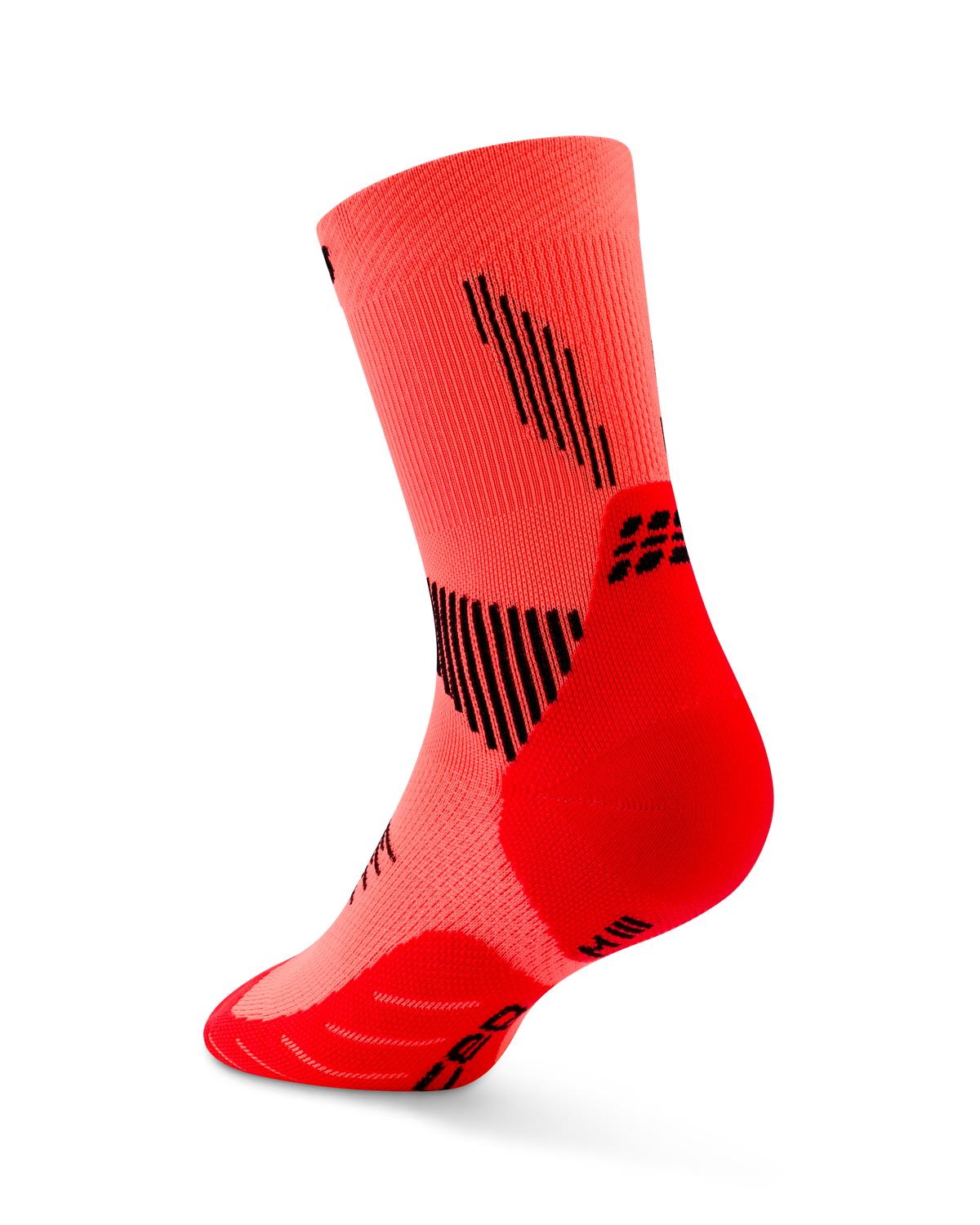Core Run Mid Cut Compression Socks 5.0, Neon Coral