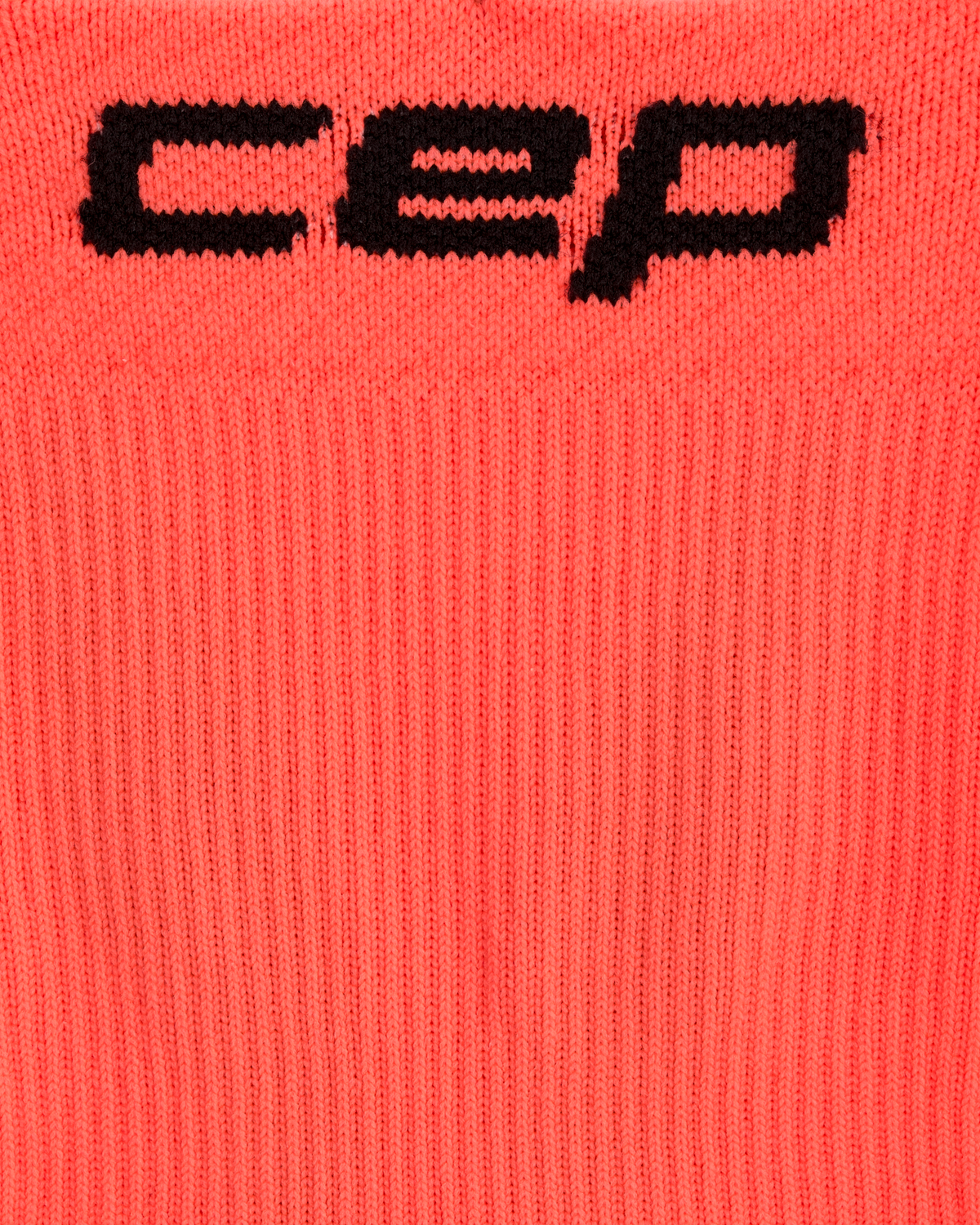 Core Run Mid Cut Compression Socks 5.0, Neon Coral, close-up detail