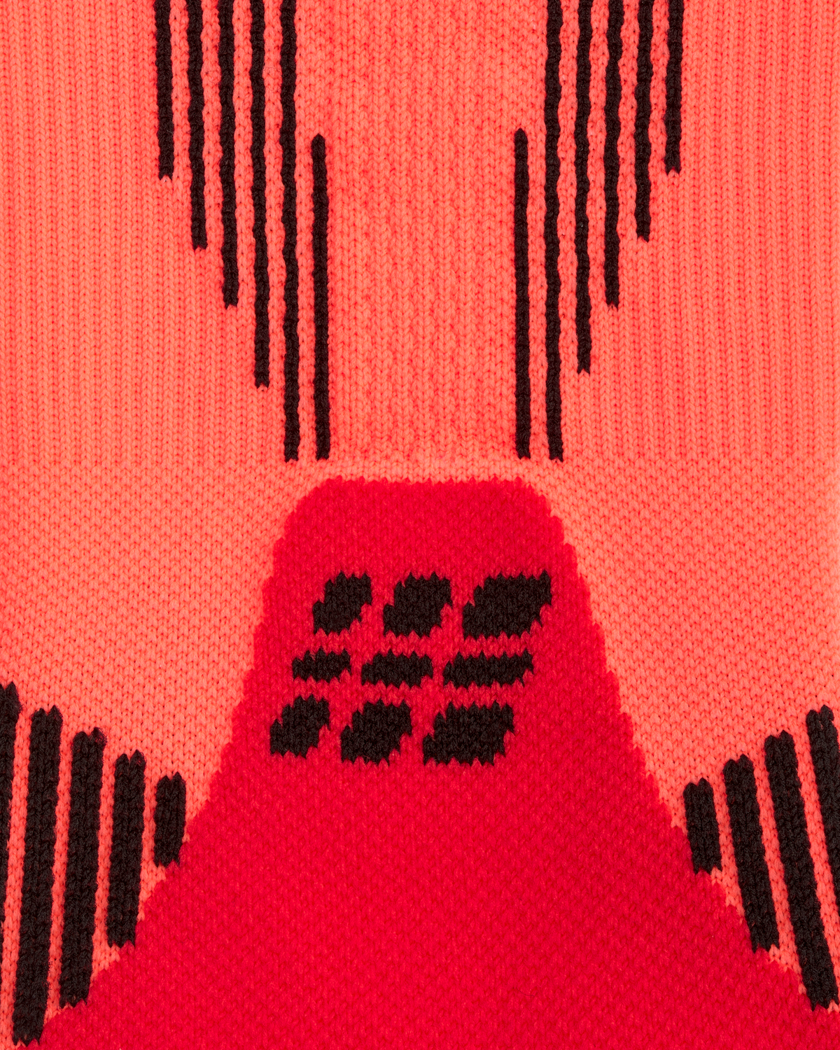 Core Run Mid Cut Compression Socks 5.0, Neon Coral, close-up detail