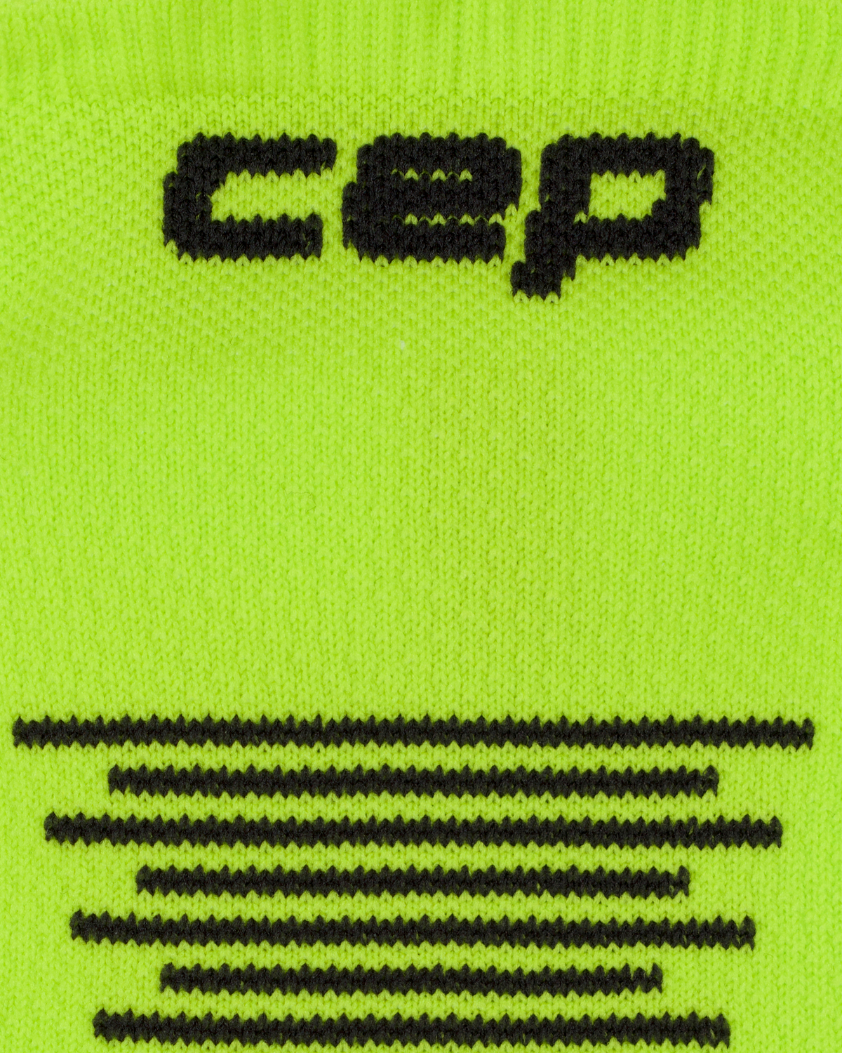 Core Run No Show Socks 5.0, Lime/Black, close-up detail