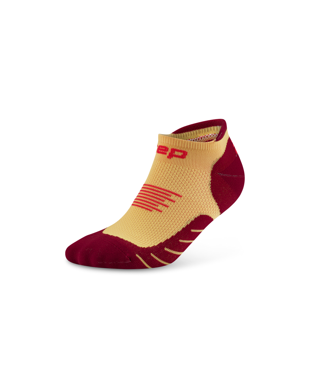 Core Run No Show Socks 5.0, Marigold/Burgundy