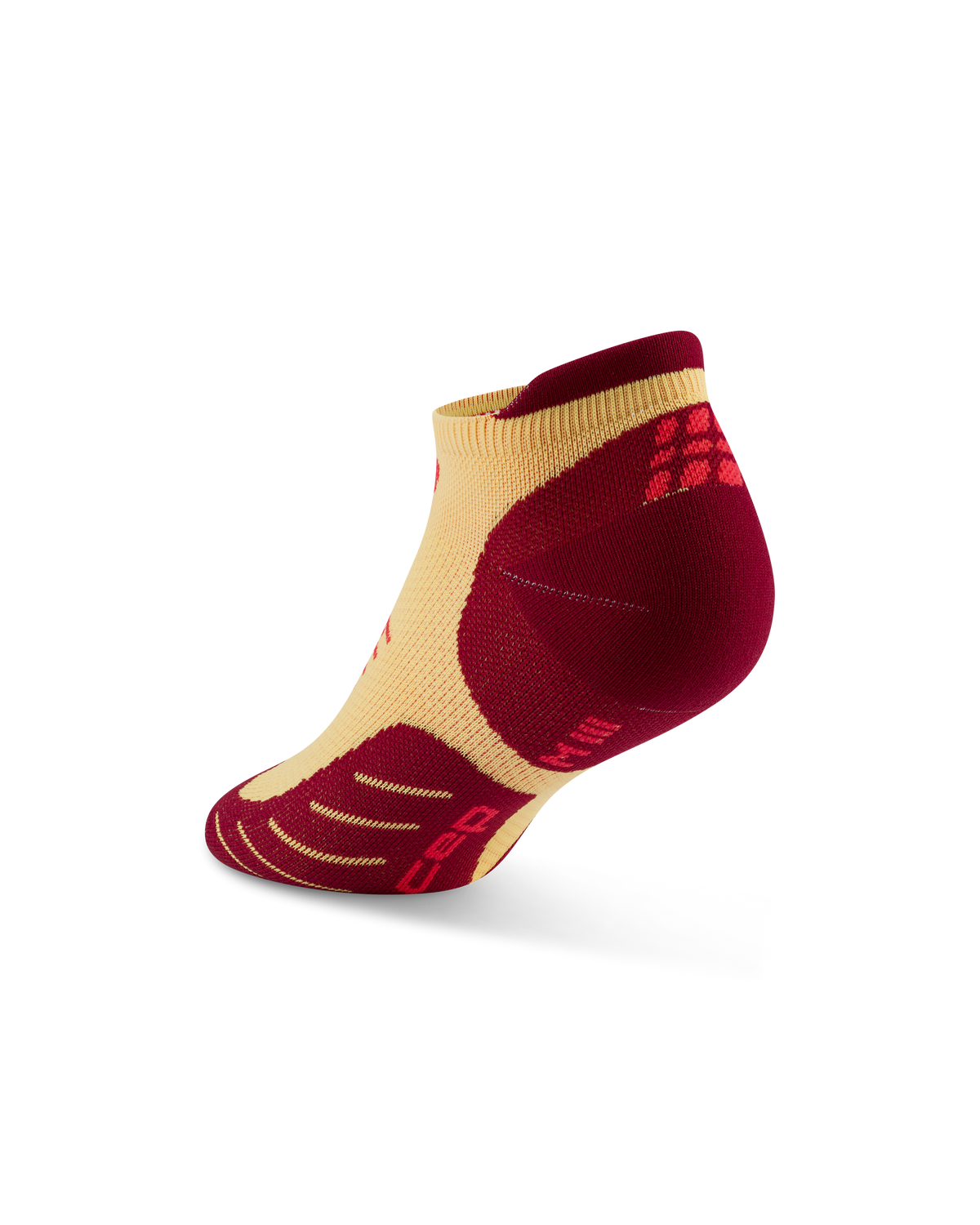 Core Run No Show Socks 5.0, Marigold/Burgundy