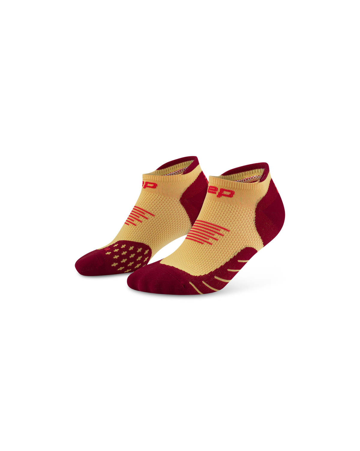 Core Run No Show Socks 5.0, Marigold/Burgundy