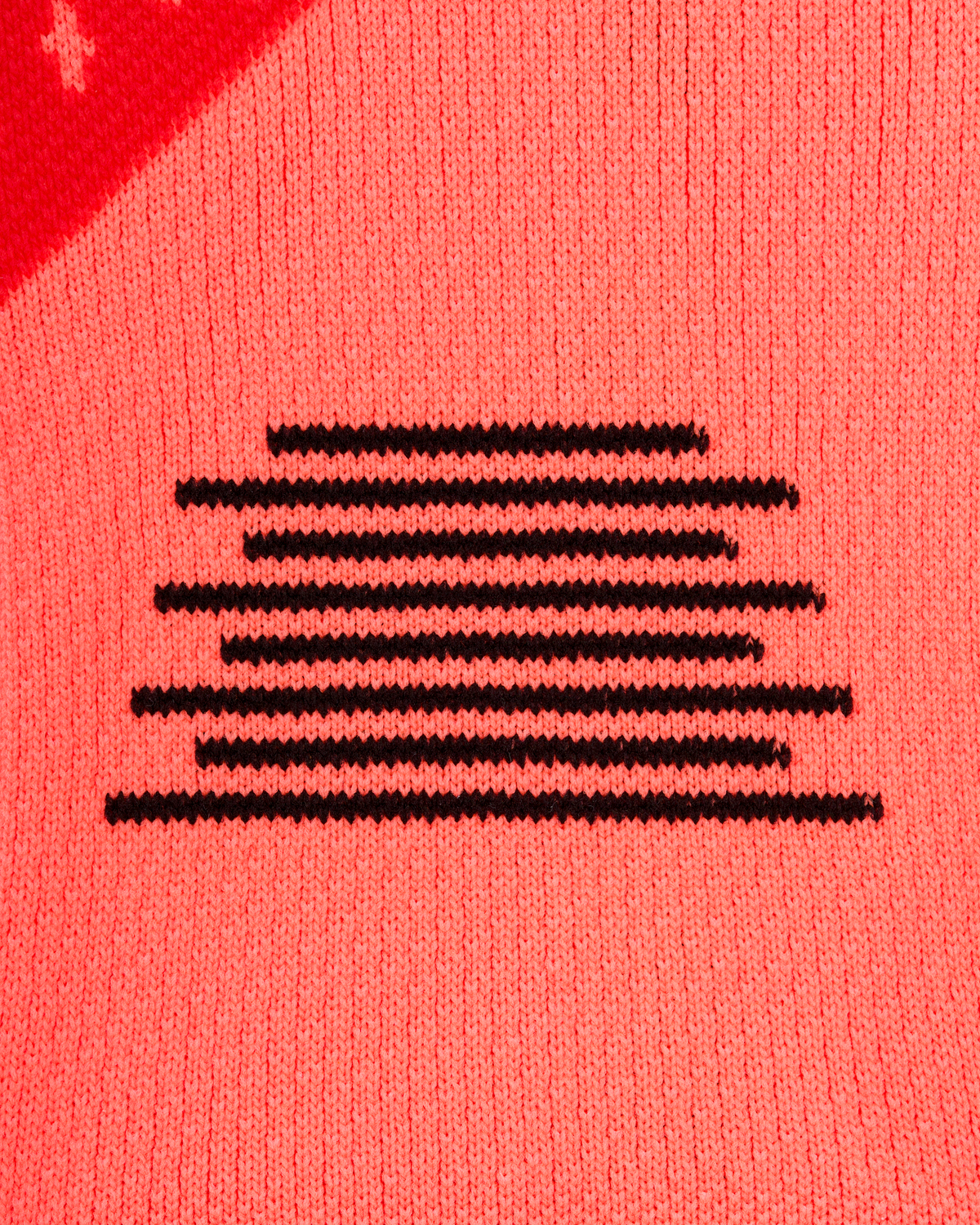 Core Run No Show Socks 5.0, Neon Coral, close-up detail