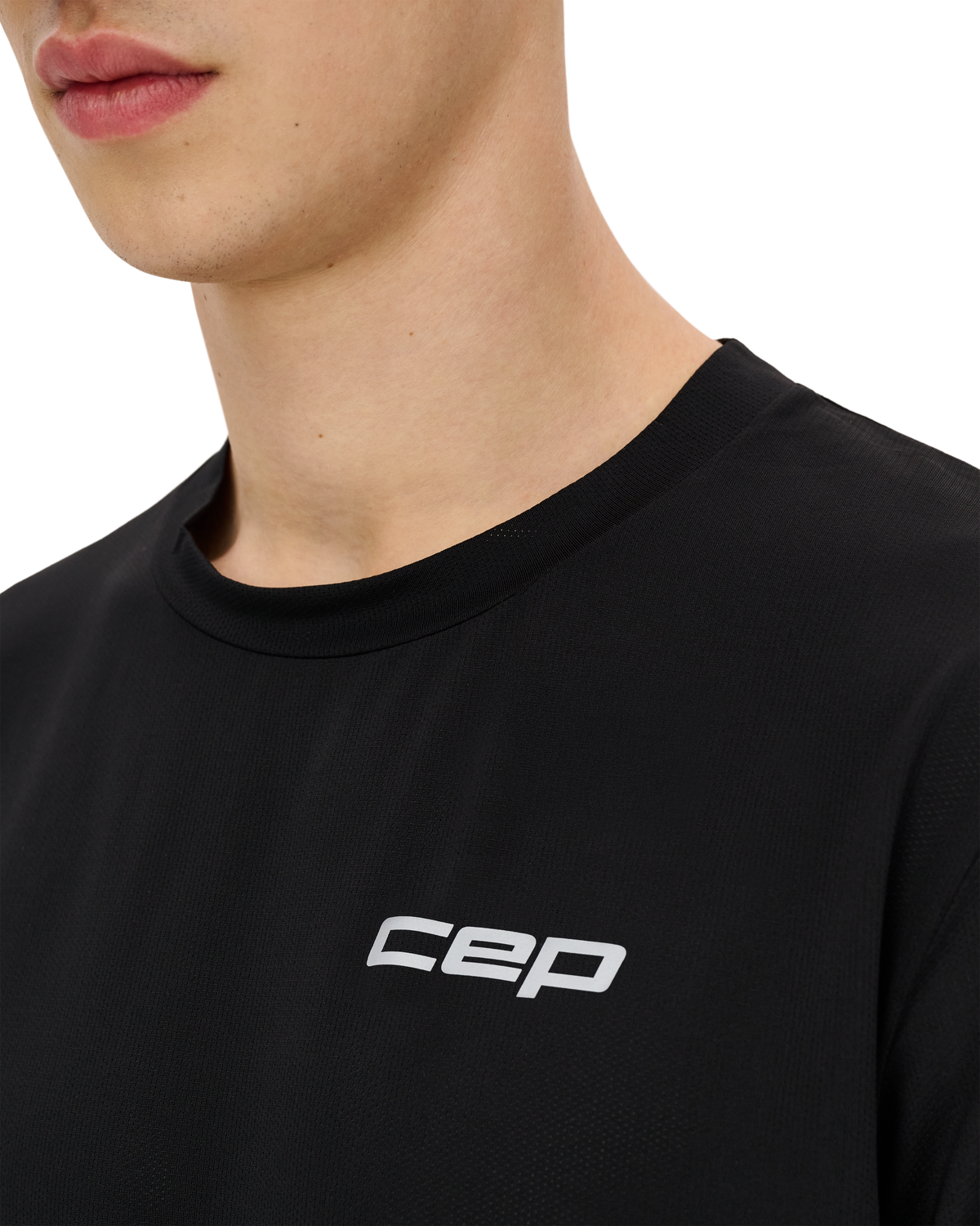 Core Run Short Sleeve Shirt, Men, Black, close-up detail #detail