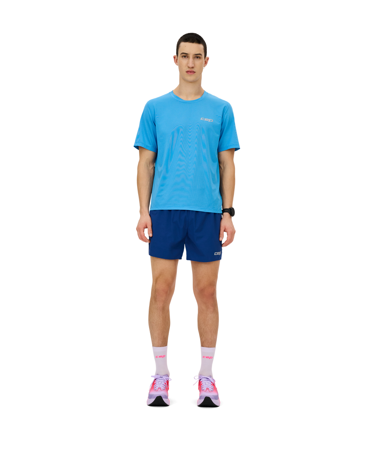 Core Run Short Sleeve Shirt, Men, Blue
