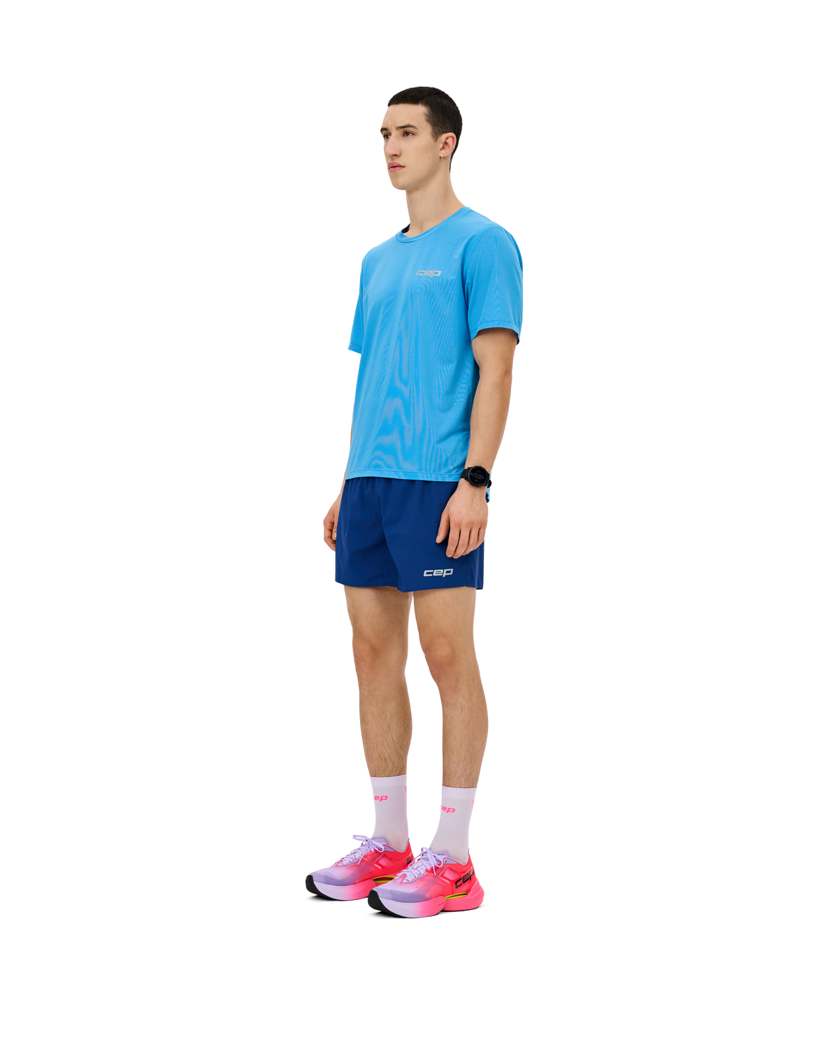 Core Run Short Sleeve Shirt, Men, Blue