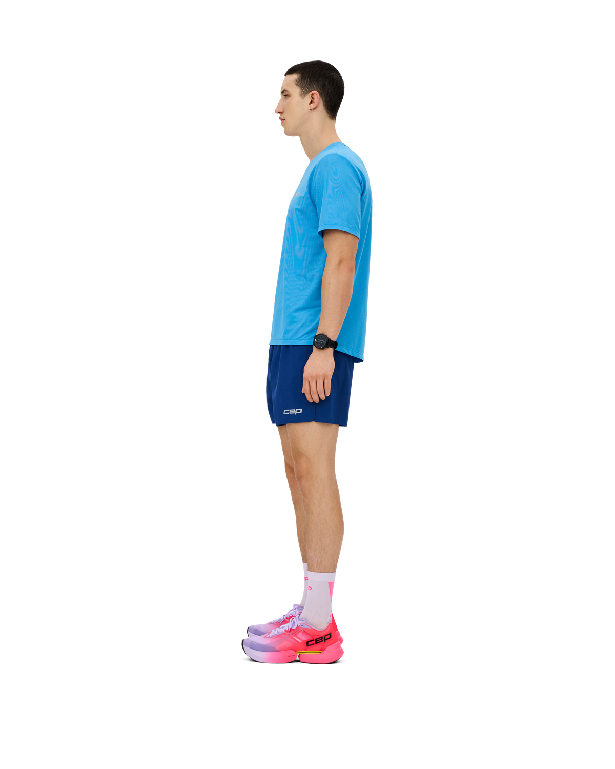 Core Run Short Sleeve Shirt, Men, Blue