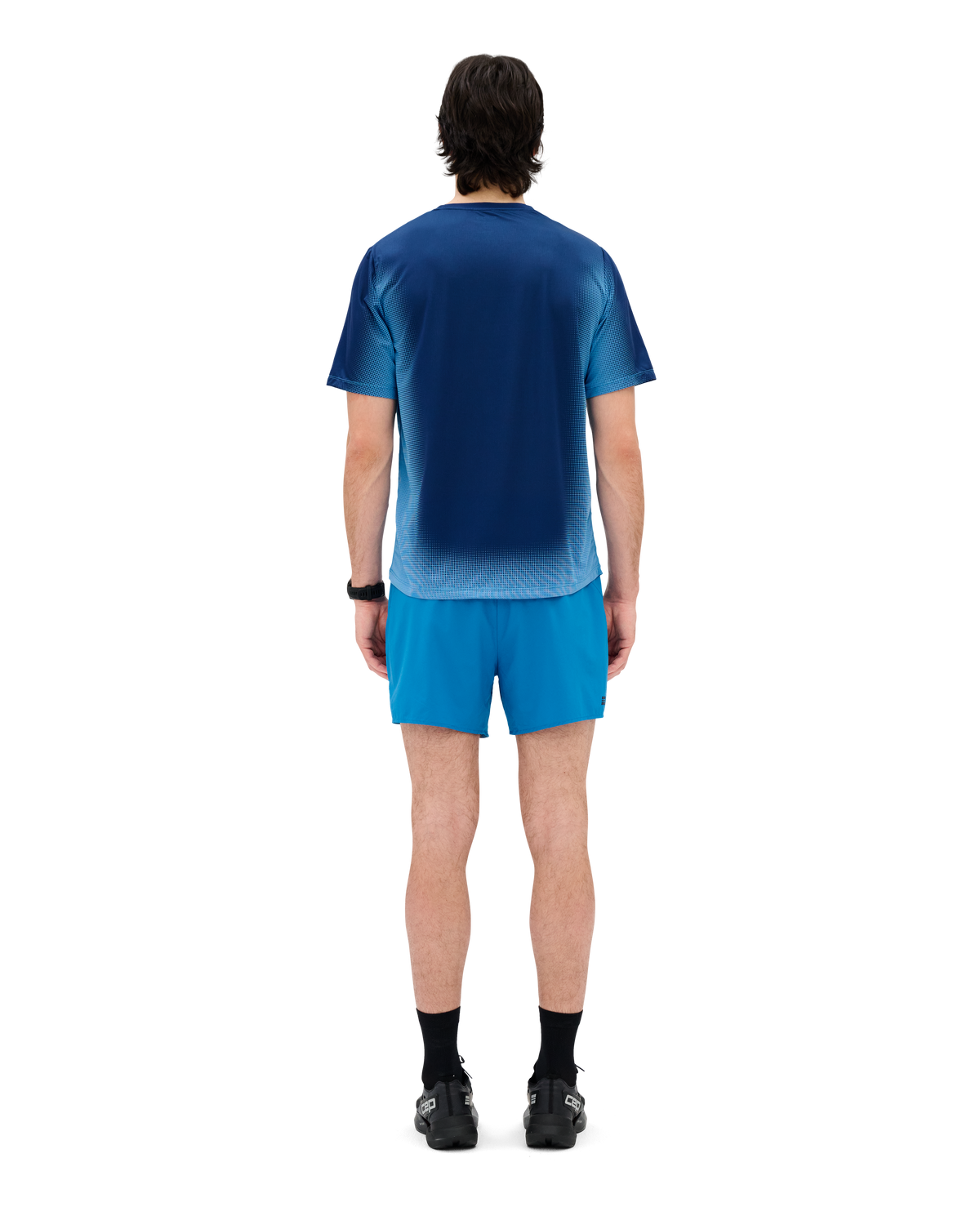 Core Run Short Sleeve Shirt, Men, Dark Blue Fade