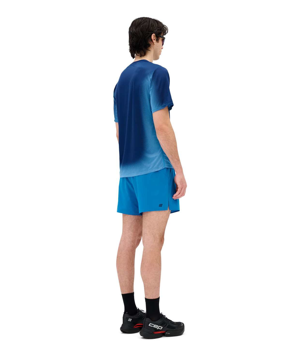Core Run Short Sleeve Shirt, Men, Dark Blue Fade