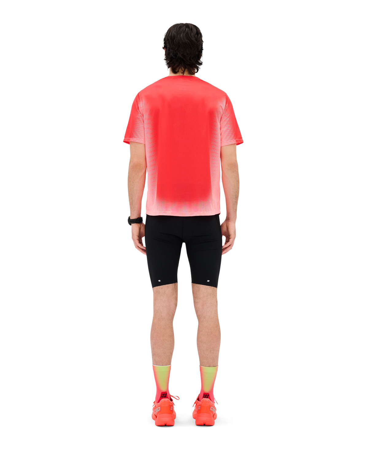 Core Run Short Sleeve Shirt, Men, Neon Coral Fade