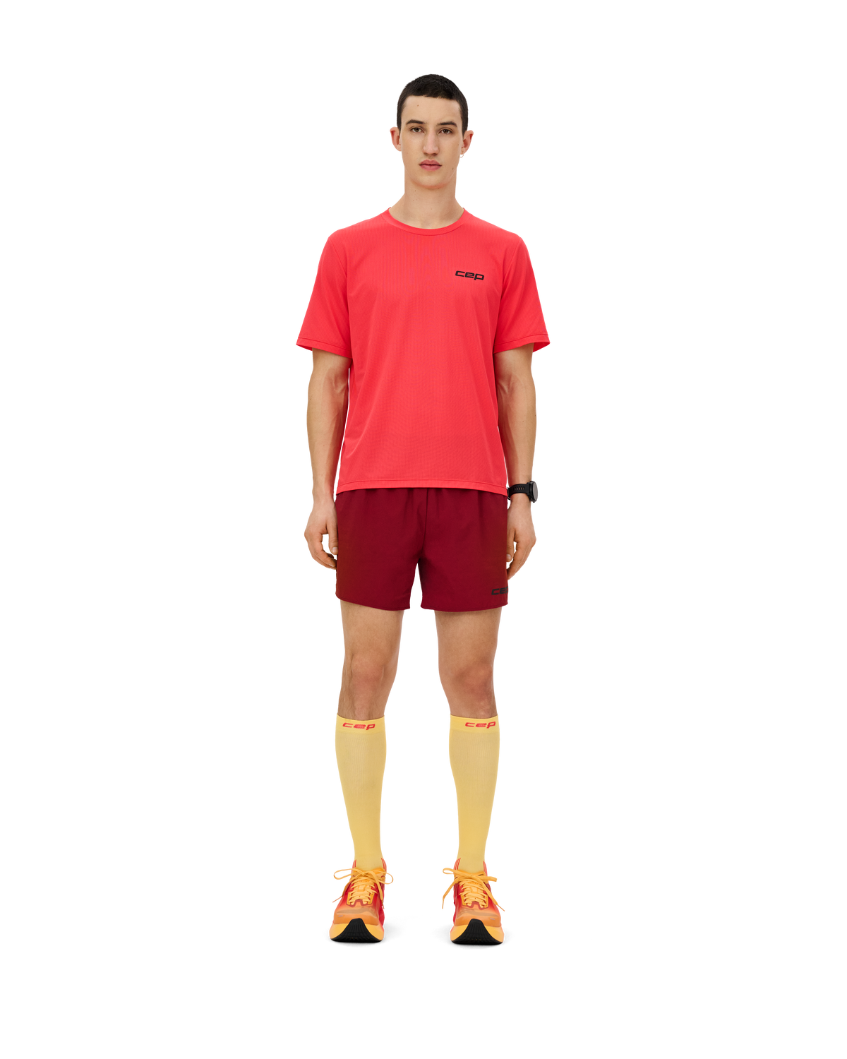 Core Run Short Sleeve Shirt, Men, Red
