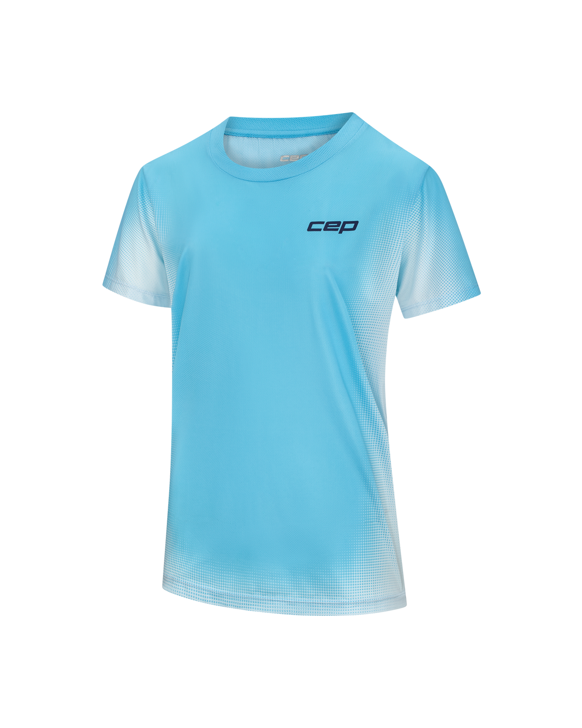 Core Run Short Sleeve Shirt, Women, Light Blue Fade