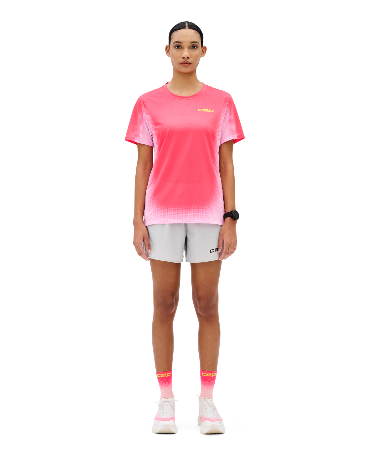 Core Run Short Sleeve Shirt, Women, Pink Fade
