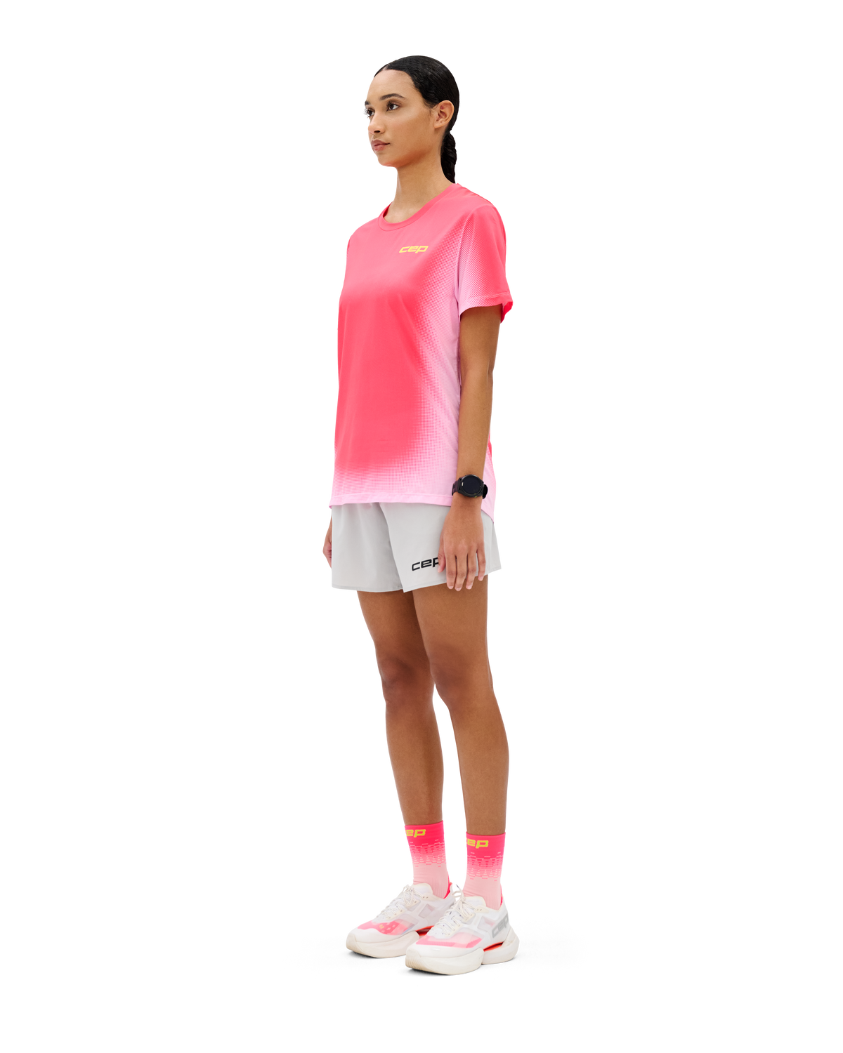 Core Run Short Sleeve Shirt, Women, Pink Fade
