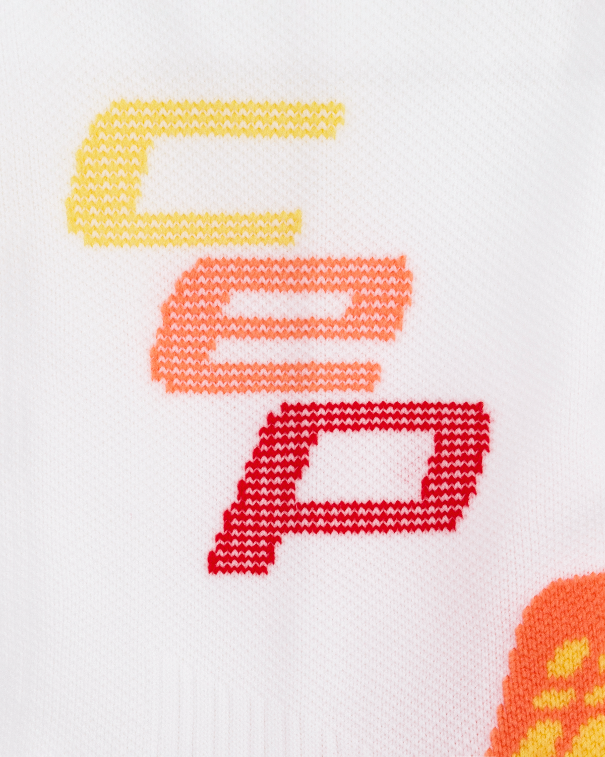 Core Run Steps Mid Cut Compression Socks, White/Coral CEP, close-up detail