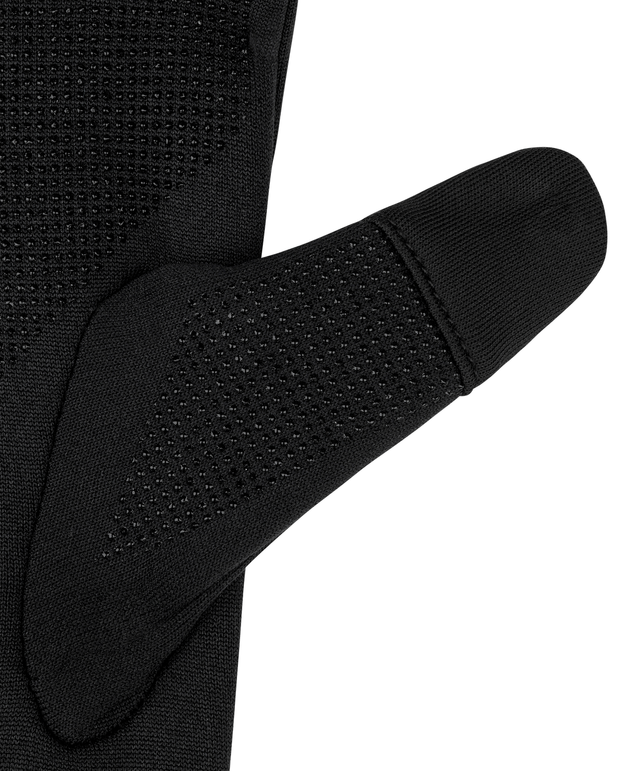 Core Run Thermal Gloves, Black, close-up detail
