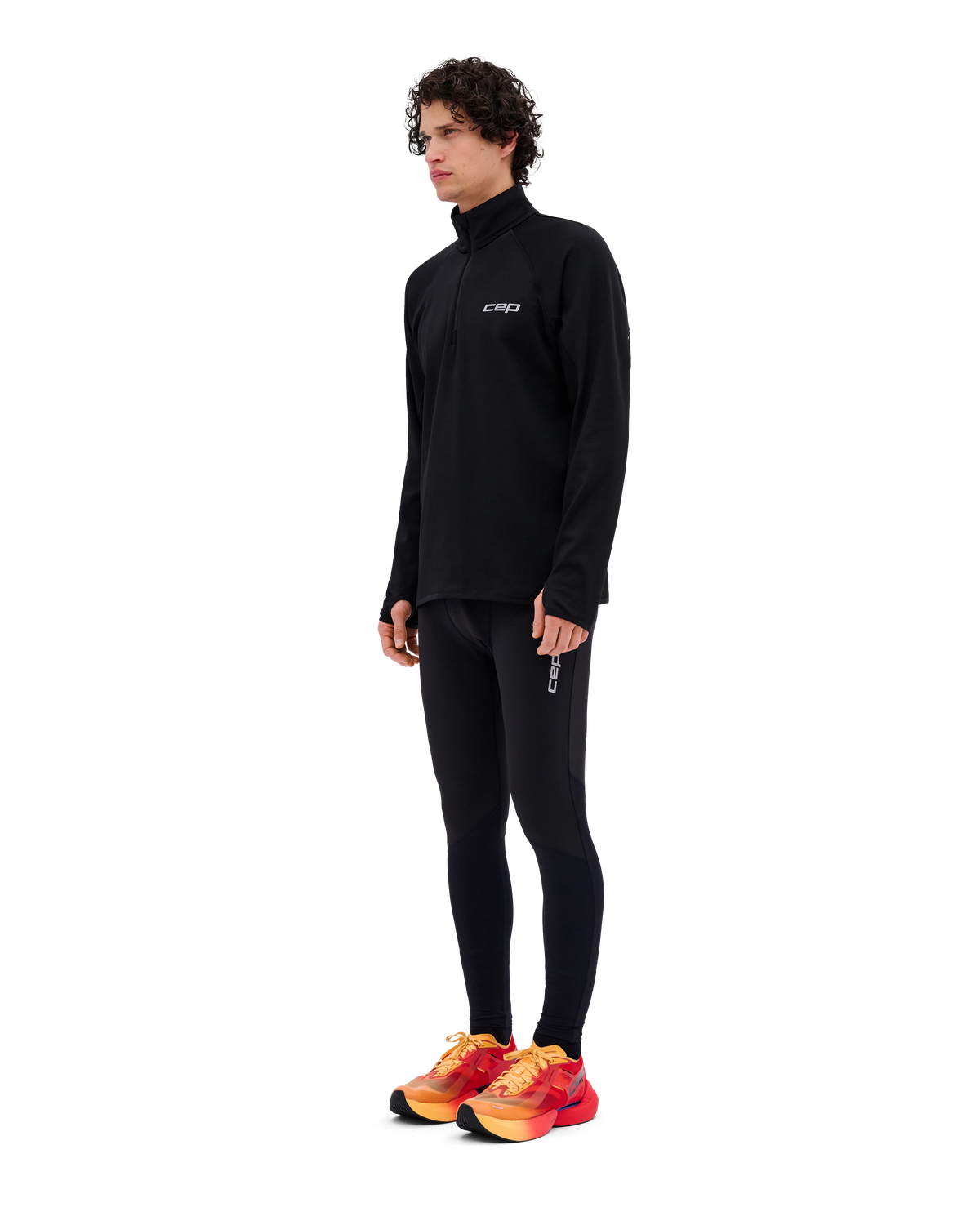 Core Run Thermal Quarter Zip Pullover, Men, Black