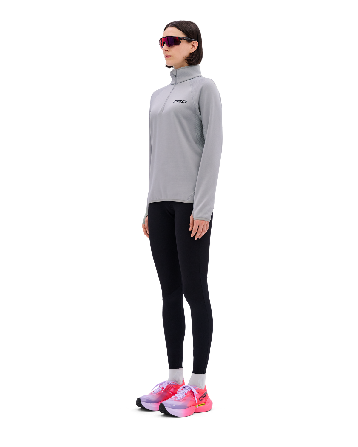 Core Run Thermal Quarter Zip Pullover, Women, Grey