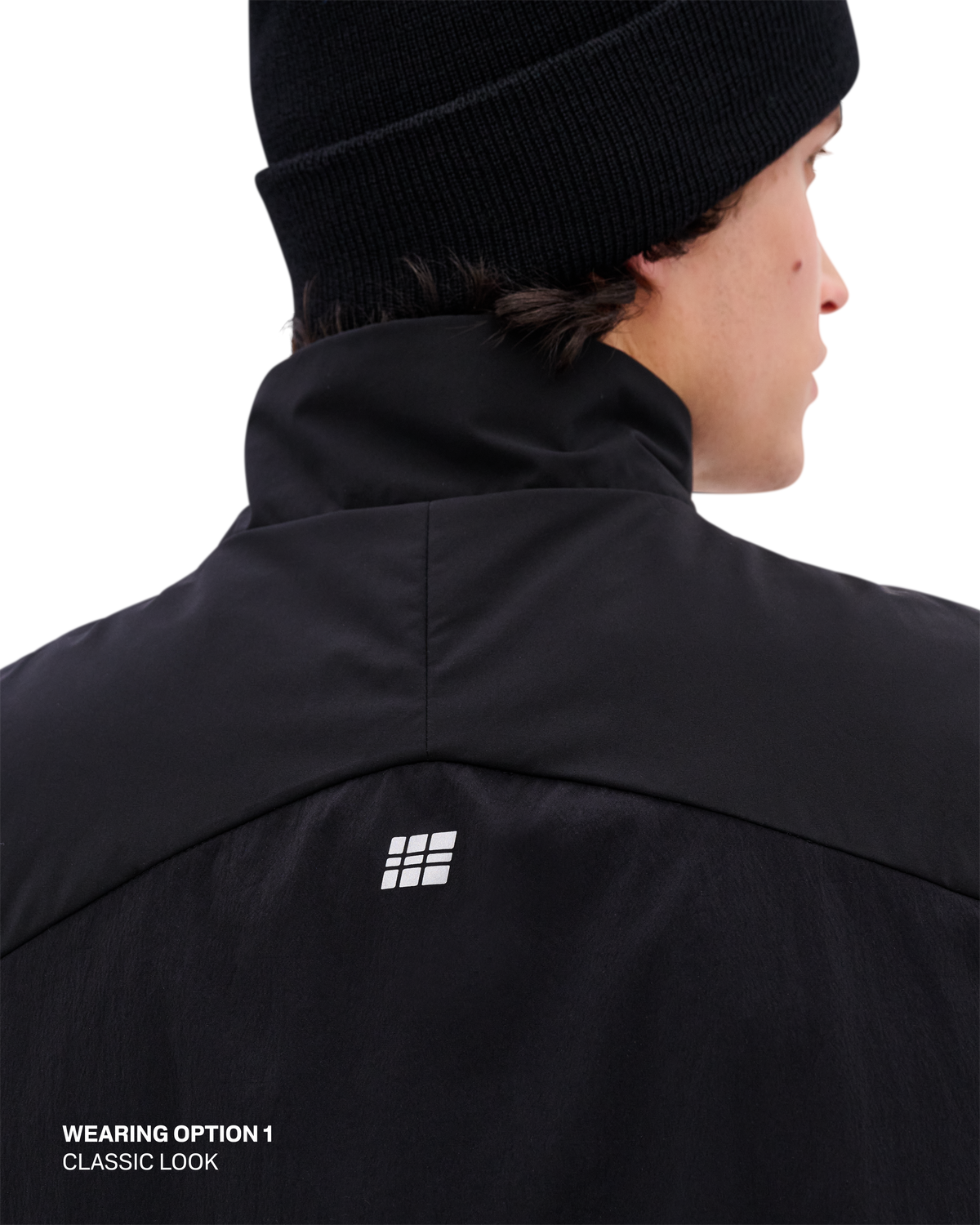 Core Run Thermal Reversible Vest, Men, Black, close-up detail