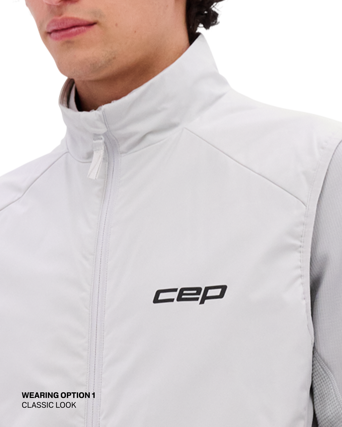 Core Run Thermal Reversible Vest, Men, Light Grey, close-up detail