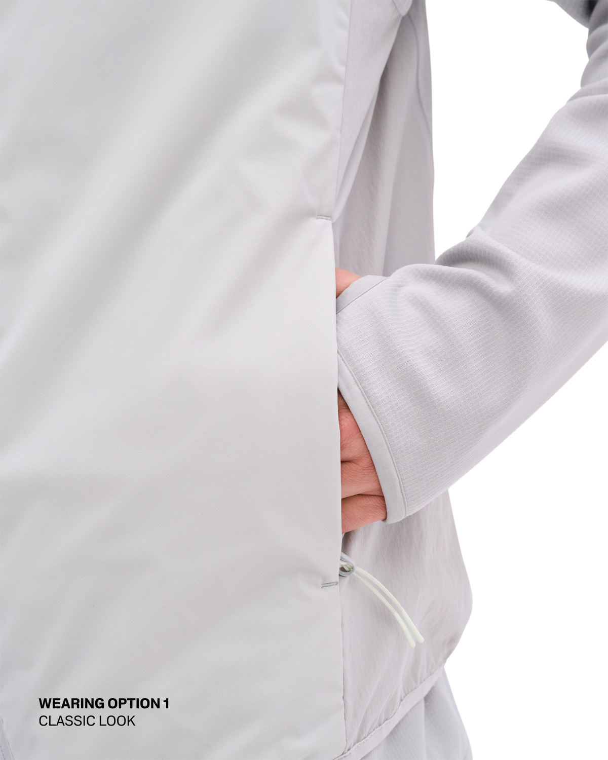 Core Run Thermal Reversible Vest, Men, Light Grey, close-up detail