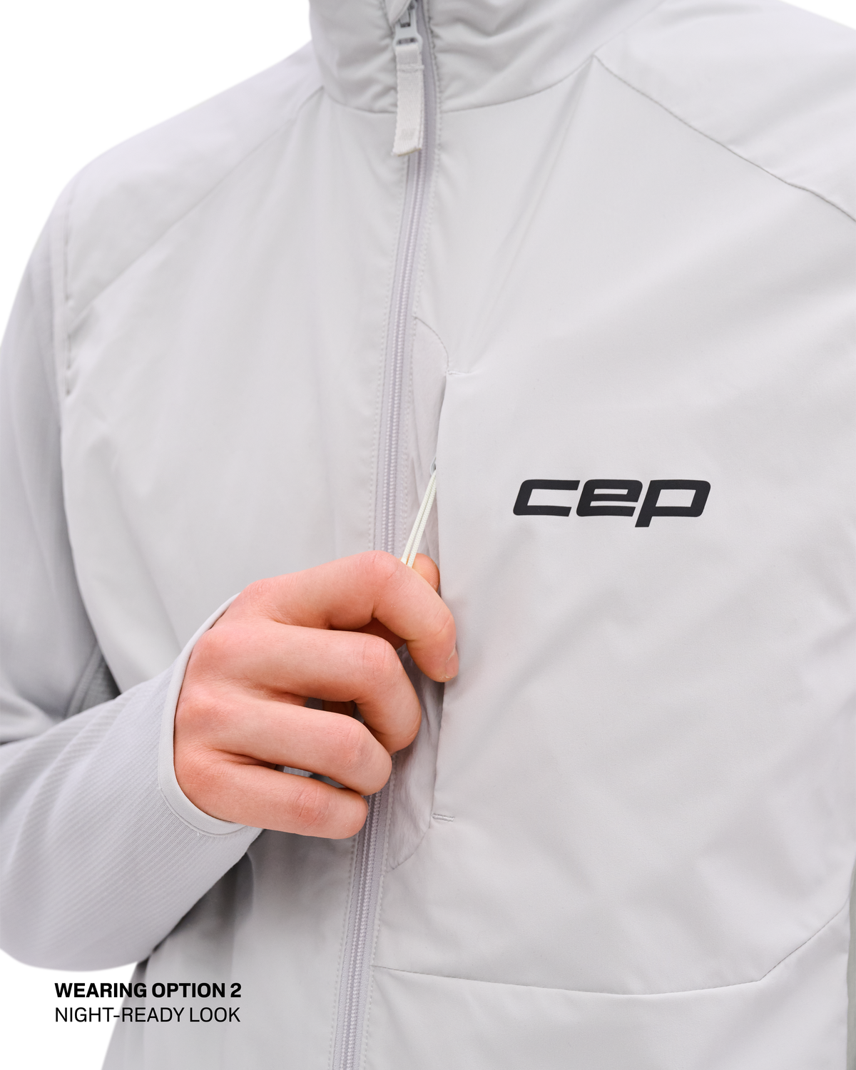 Core Run Thermal Reversible Vest, Men, Light Grey, close-up detail