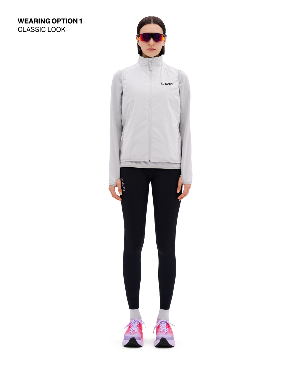 Core Run Thermal Reversible Vest, Women, Light Grey
