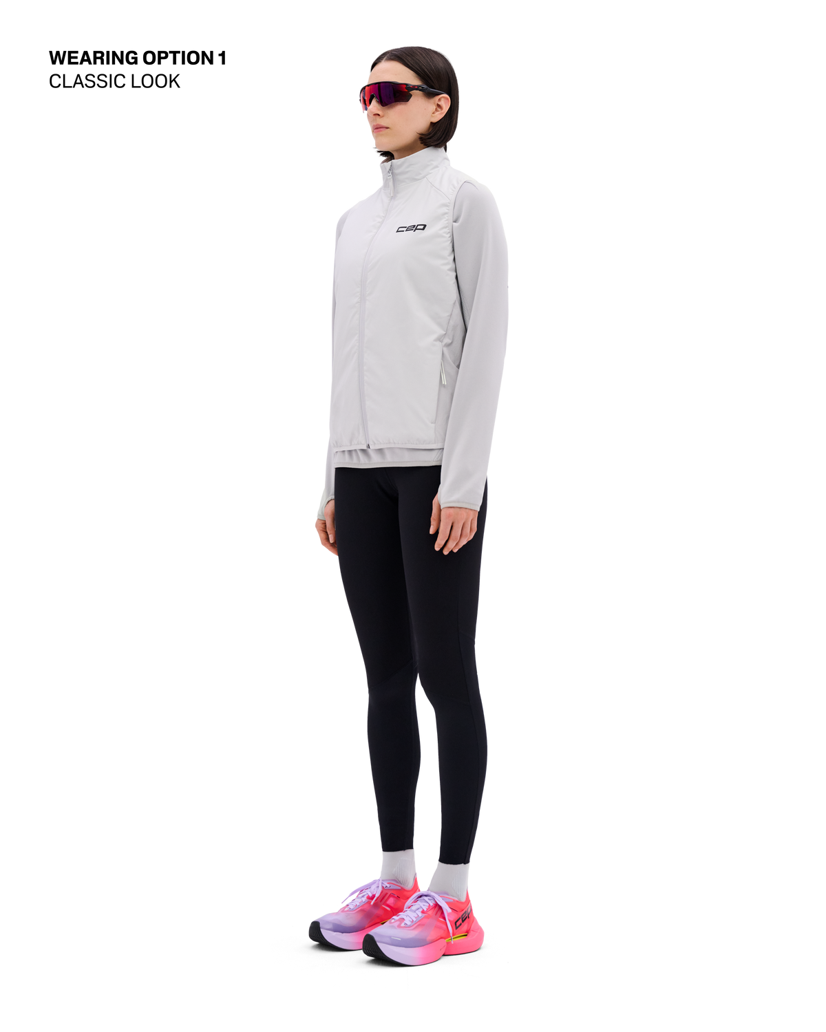 Core Run Thermal Reversible Vest, Women, Light Grey