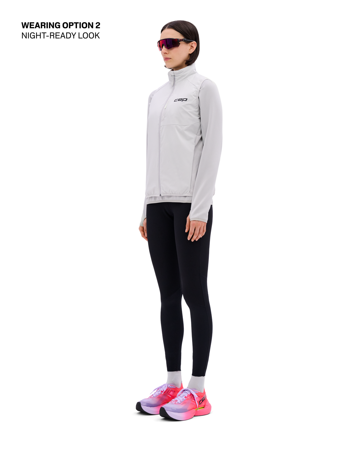 Core Run Thermal Reversible Vest, Women, Light Grey